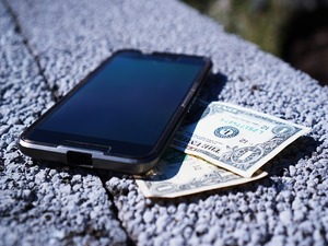 money under cellphone